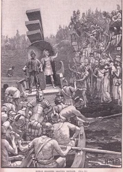 Soldados romanos dejando Britania en el año 410 d.C.